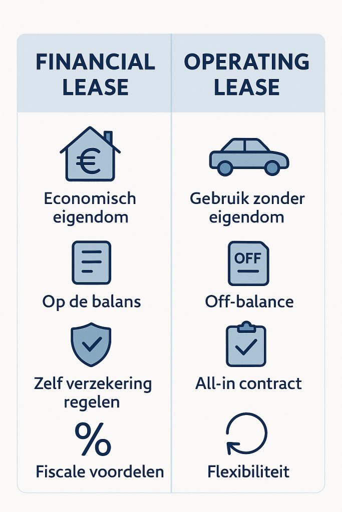 Financial lease vs operating lease infographic